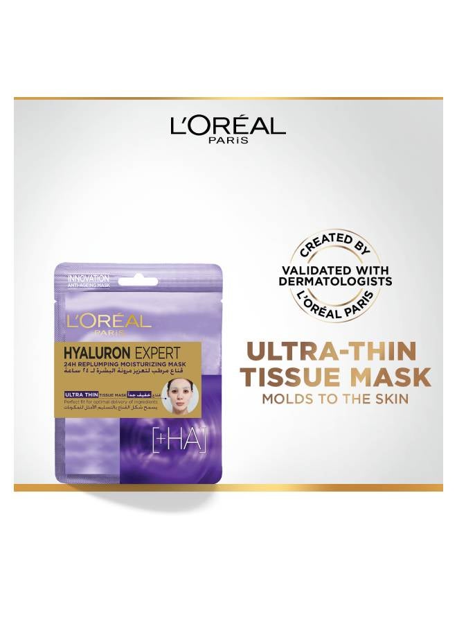 L'OREAL PARIS - Hyaluron Expert 24H Repluming Moisturizing Tissue Mask  - Multicolour 30grams - Image 1