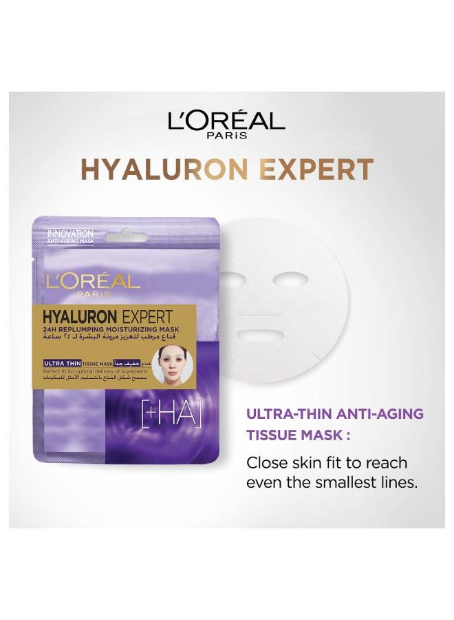 L'OREAL PARIS - Hyaluron Expert 24H Repluming Moisturizing Tissue Mask  - Multicolour 30grams - Image 1
