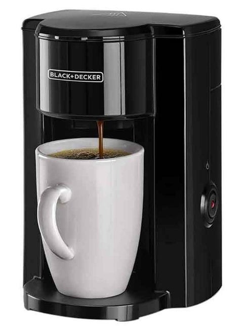 Coffee Maker, Compact One-Cup Coffee Machine with Ceramic Mug, Auto Shut-Off, Durable Nylon Filter, One-Button Control, For Drip Espresso, 125 ml 350 W DCM25N-B5 Jet Black