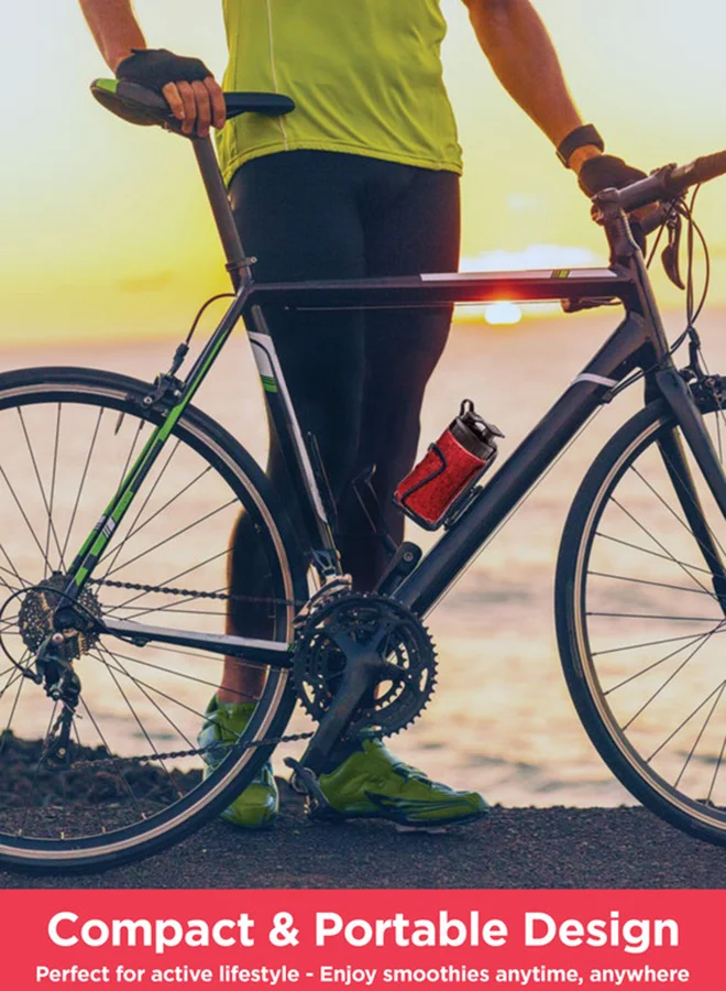 بلاك اند ديكر خلاط رياضي صانع سموذي، مجموعة مكونة من 6 قطع مع زجاجات رياضية بسعة 500 مل و 300 مل خالية من الBPA، سرعة توربو 21,500 دورة في الدقيقة، شفرات من الفولاذ المقاوم للصدأ لفرم الثلج والفواكه المجمدة 500 ml 300 W SBX300-B5 أسود