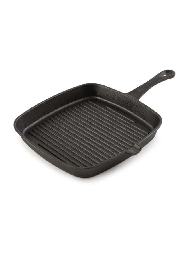 Pan Home FERRIC CAST IRON GRILL PAN BLACK 24CM Black 35 x 24.5 x 3.3cm - Image 3