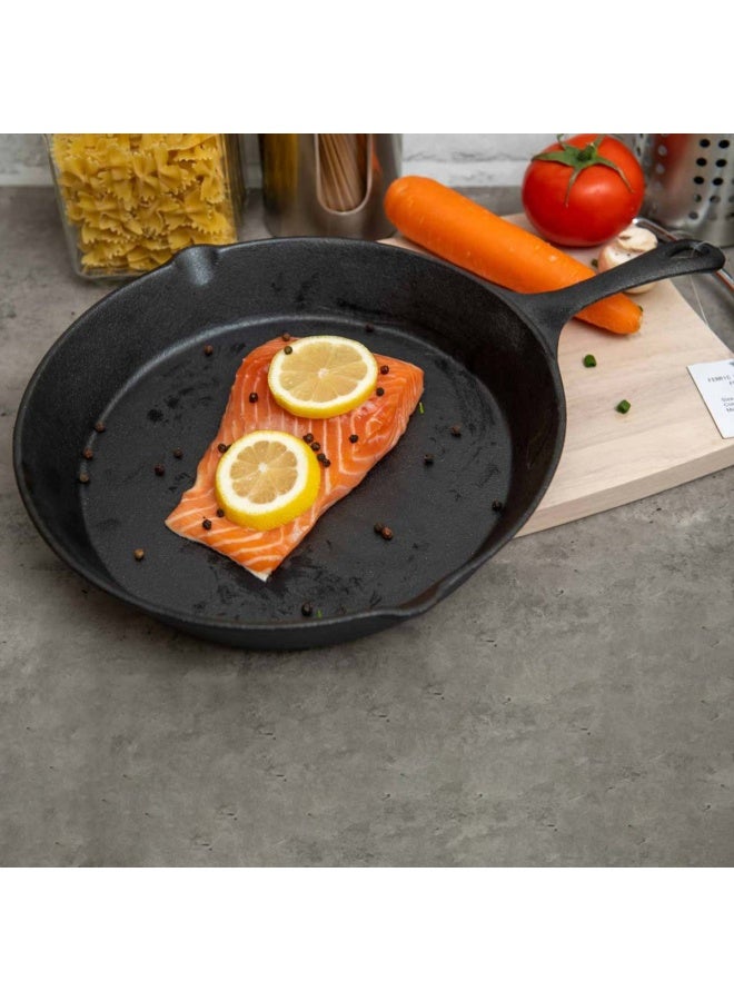 Pan Home Ferric Cast Iron Fry Pan Black 1 x FRY PAN 43 cm L x 31 cm W 4.6cm Hcm - Image 2