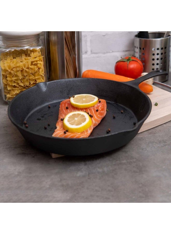 Pan Home Ferric Cast Iron Fry Pan Black 1 x FRY PAN 43 cm L x 31 cm W 4.6cm Hcm - Image 3