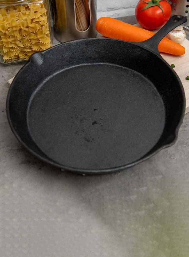 Pan Home Ferric Cast Iron Fry Pan Black 1 x FRY PAN 43 cm L x 31 cm W 4.6cm Hcm - Image 1