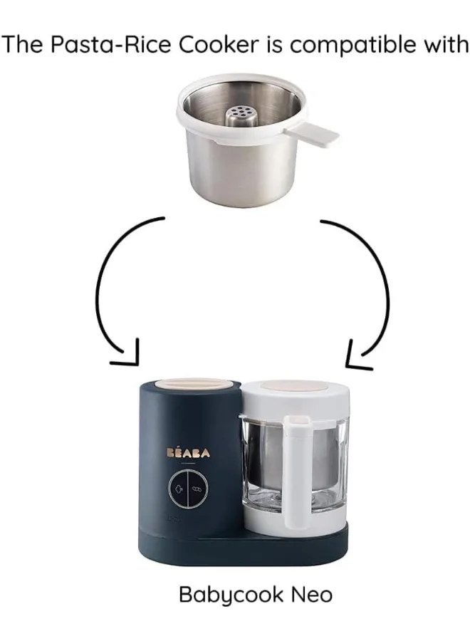 BEABA Pasta - Rice Cooker, Cooking Basket/Bowl, Babycook Accessory, Babycook Neo Compatible, Capacity 750G, Easy To Clean, Inox