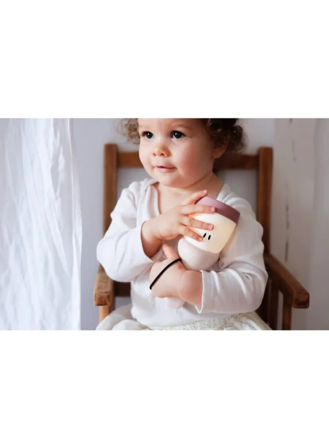 BEABA Night Light For Baby And Kid, Rechargeable, Cordless And Portable, Soft Light, Ergonomic: Hooks Onto Handles And Crib Bars, 90 Hrs Battery Life, Turns Into A Torch - Pink