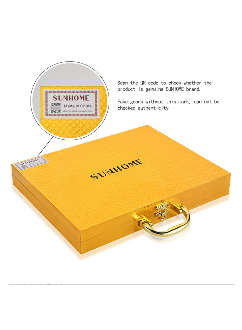 Sunhome 24-Piece Stainless Steel Cutlery Set Kitchen Utensils Set Surface Texture-Free Western Tableware Suitable For Home Kitchen Restaurant Hotel Party Dining Picnic Dining Exquisite Packaging Gift Golden - Image 2