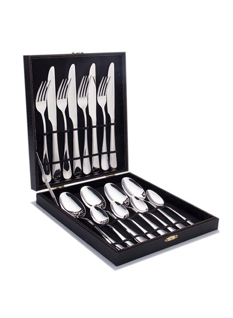 16-Piece Stainless Steel Cutlery Set With No Texture On The Surface Kitchen Utensil Set Western Tableware Suitable For Home Kitchen Restaurant Hotel Party Dining Picnic Dining Exquisite Packaging For Gifts Silver 23,18,14cm