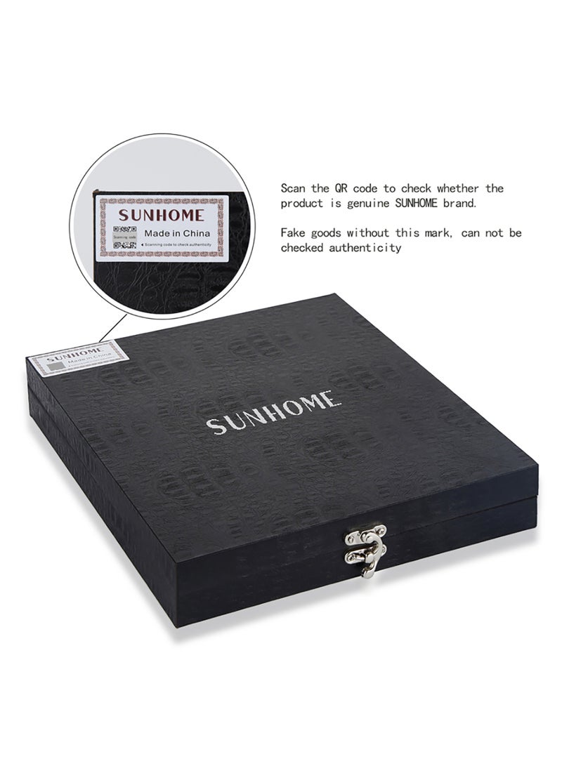 صن هوم طقم ملاعق وشوكة وسكاكين من الفولاذ المقاوم للصدأ مكون من 16 قطعة فضي فضي 23,18,14سم - Image 2