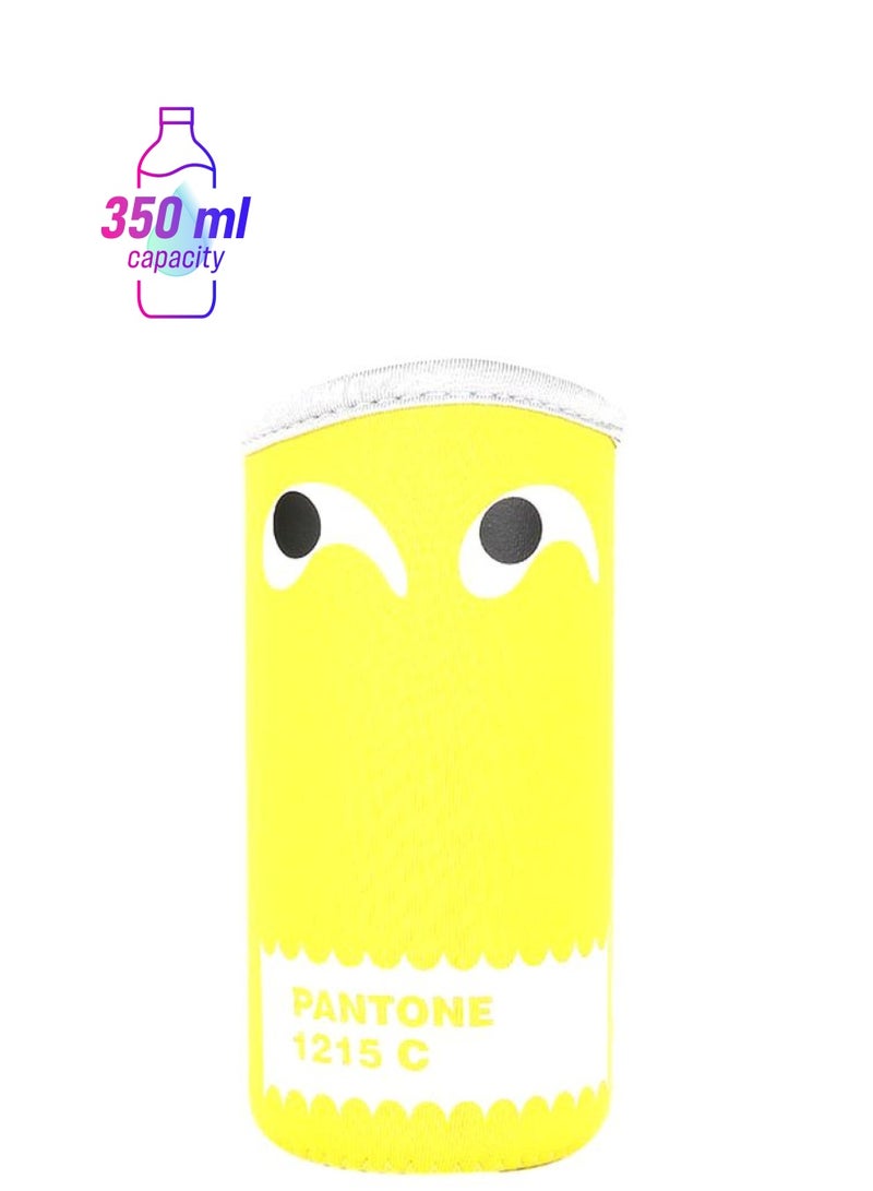 Borosilicate Glass Bottle With Cover Yellow/Steel 350ml - Image 1