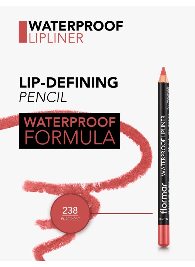 flormar Waterproof Lipliner Pencil 238 Pure Rose - Image 5