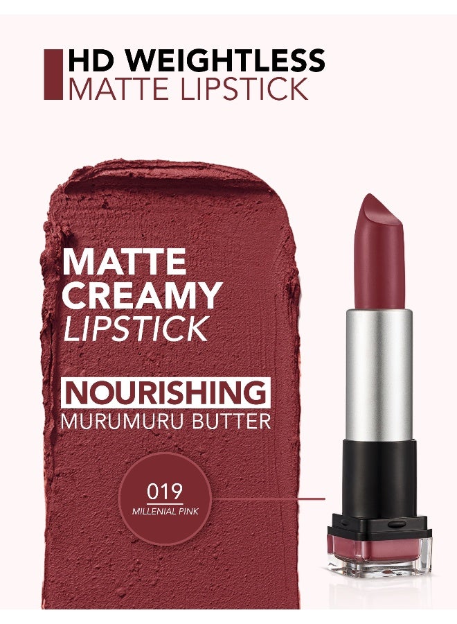 flormar HD Weightless Matte Lipstick – 019 Millennial Pink – Weightless Matte Finish, Long-Wear Color, Smooth Comfortable Feel 19 Millenial Pink - Image 5