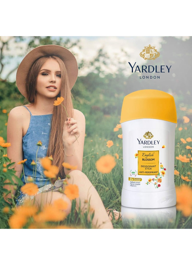 Yardley English Blossom Anti Perspirant Stick 40grams - Image 2