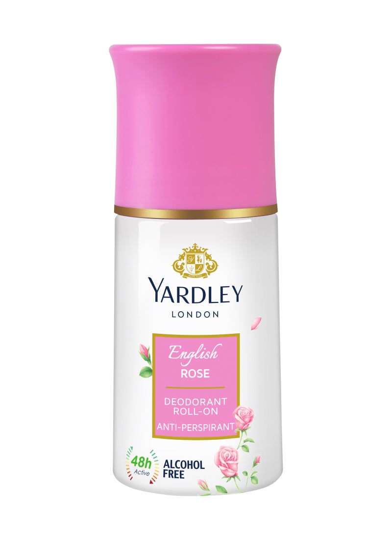 Yardley English Rose Roll On 50ml - Image 1
