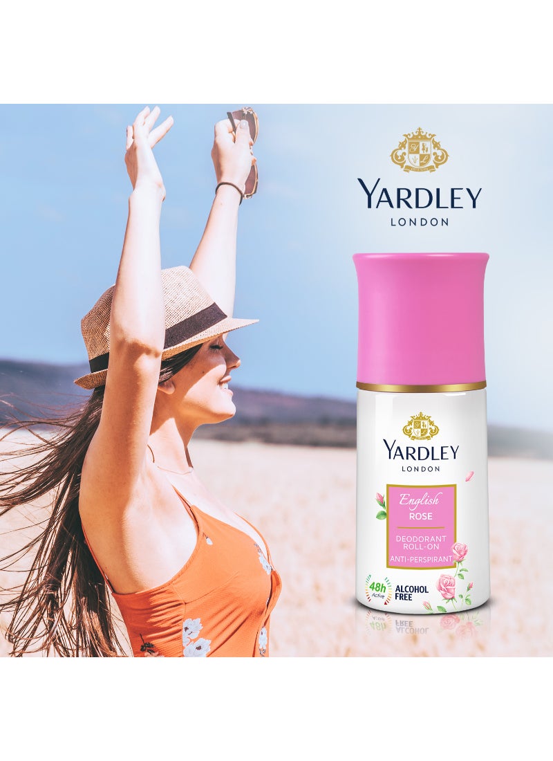 Yardley English Rose Roll On 50ml - Image 2