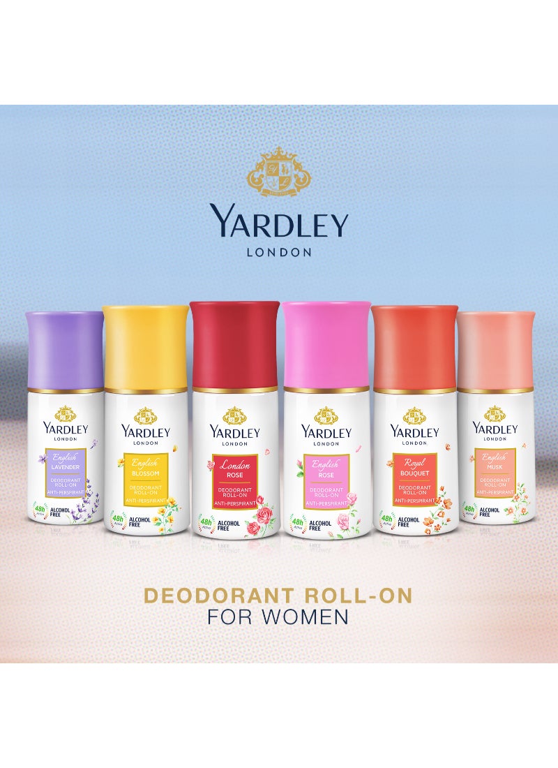 Yardley English Rose Roll On 50ml - Image 4