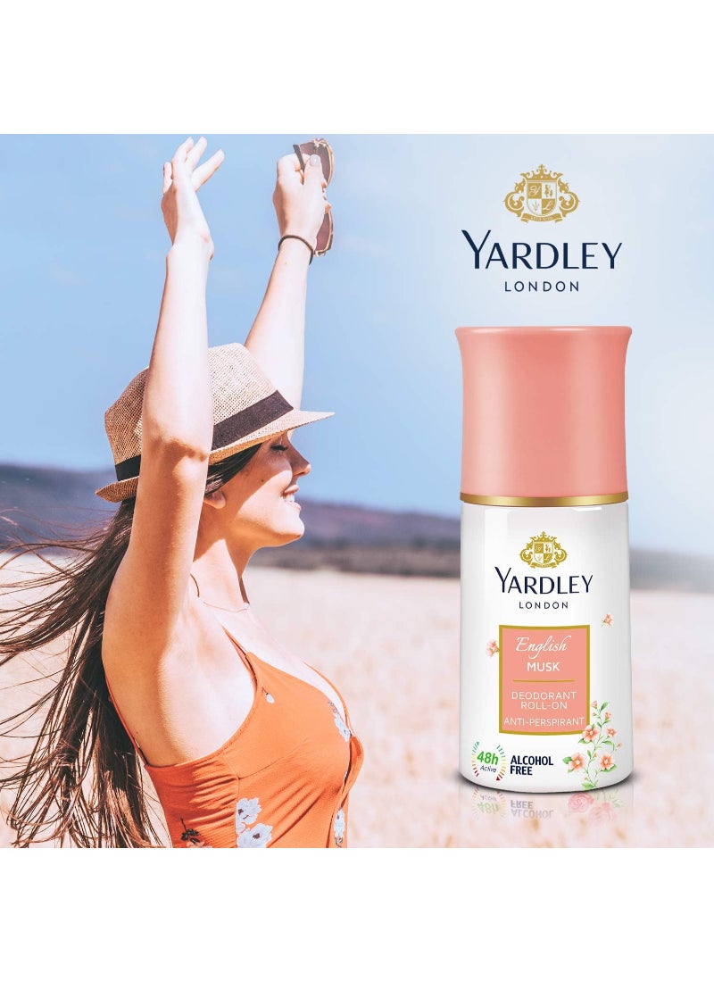 Yardley English Musk Roll On 50ml - Image 2