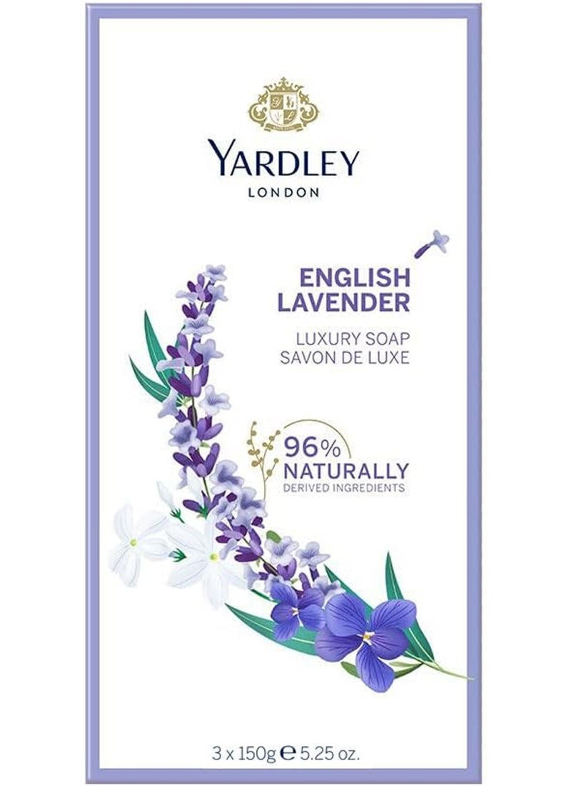 ياردلي مجموعة من 3 صابونات باللافندر وزن 150 جم - Image 1