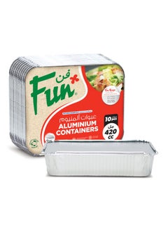 Fun Pack Of 10 Indispensable Aluminium Food Container Silver 420ml  - Image 2