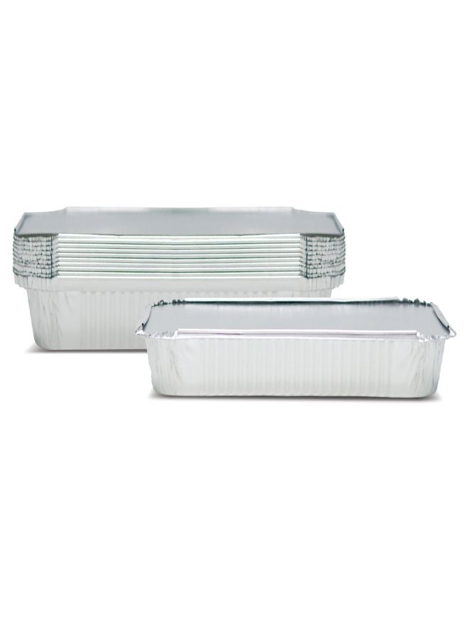 Fun Pack Of 10 Indispensable Aluminium Food Container Silver 420ml  - Image 3