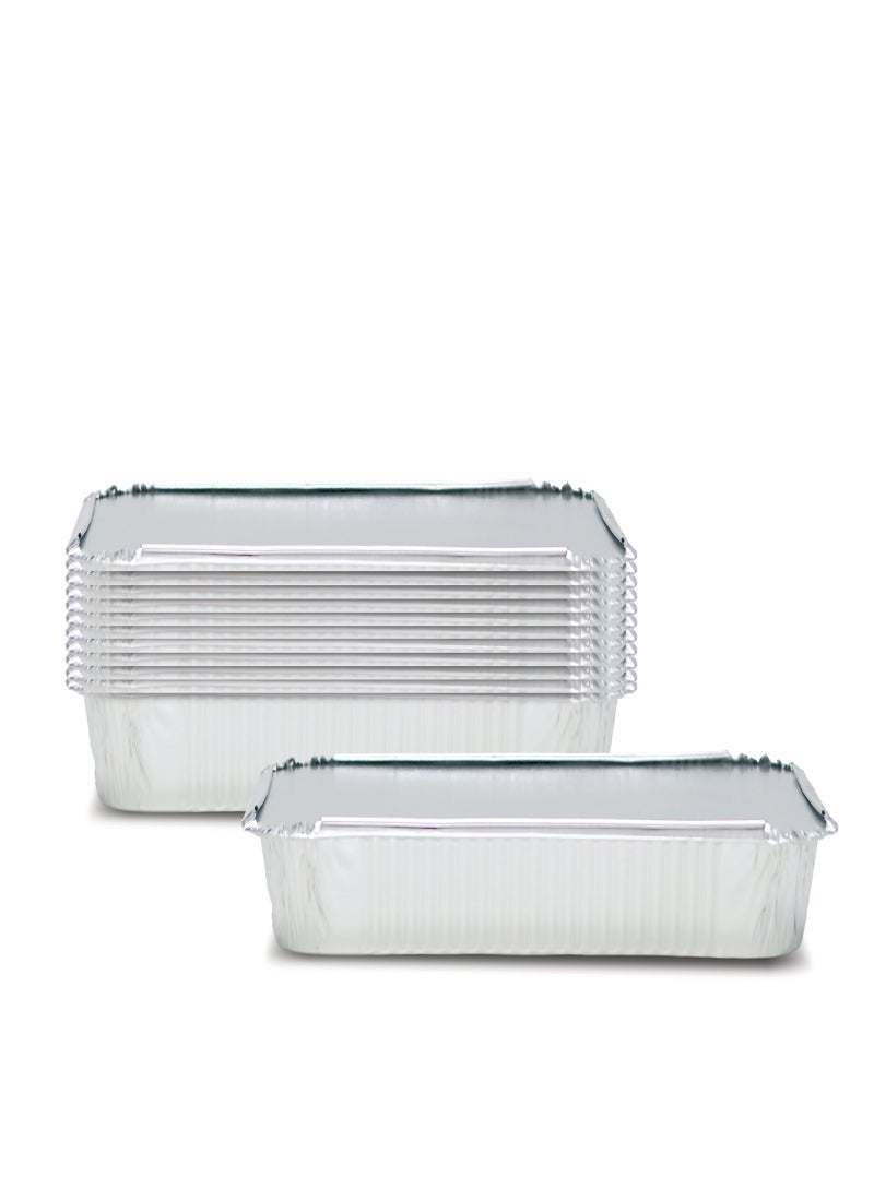 Fun Pack Of 10 Indispensable Aluminium Food Container Silver 800ml  - Image 3