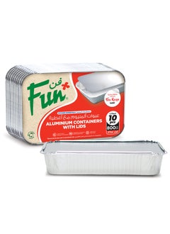 Fun Pack Of 10 Indispensable Aluminium Food Container Silver 800ml  - Image 2