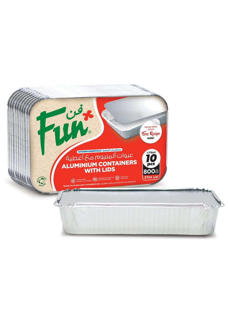 Fun Pack Of 10 Indispensable Aluminium Food Container Silver 800ml  - Image 2