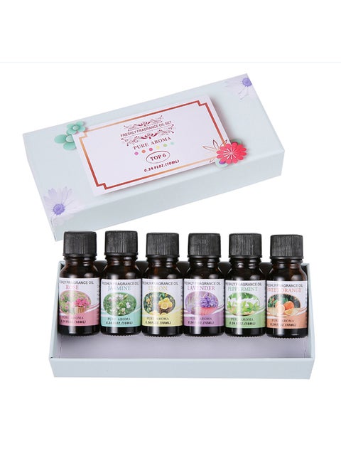 6-Piece Aroma Fragrance Oil Set Clear 10ml