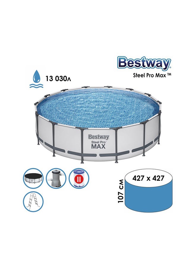 Steel Pro Max Pool Set, Filter Pump,ladder 4.27x1.07metre