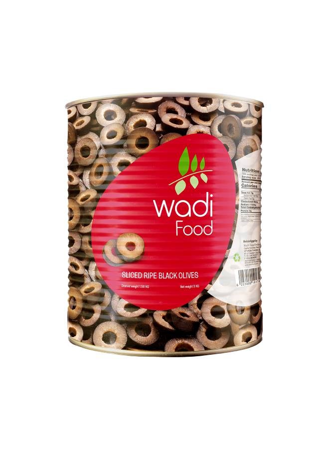 Wadi Food - Sliced Oxidized Black Olives Tin 3kg - Image 1