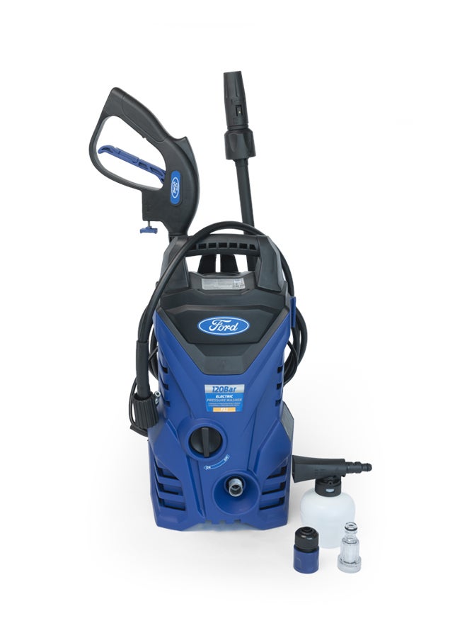 Ford 120 Bar Electric Pressure Washer With 5 Meter Hose & Soap Dispenser, Compact Design 1500 Watt Pressure Washer, Pressure Washer For Car, Home & Garden, Blue, F2.1 Blue/Black 27x46x26cm - Image 1
