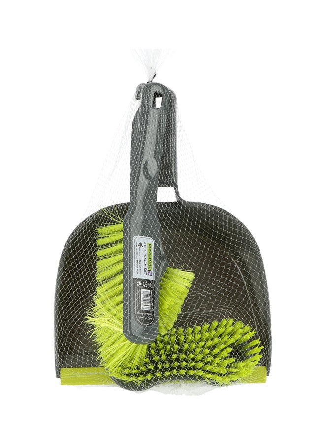 4 Piece Cleaning Brush With Dust Pan Set Assorted / Multicolour