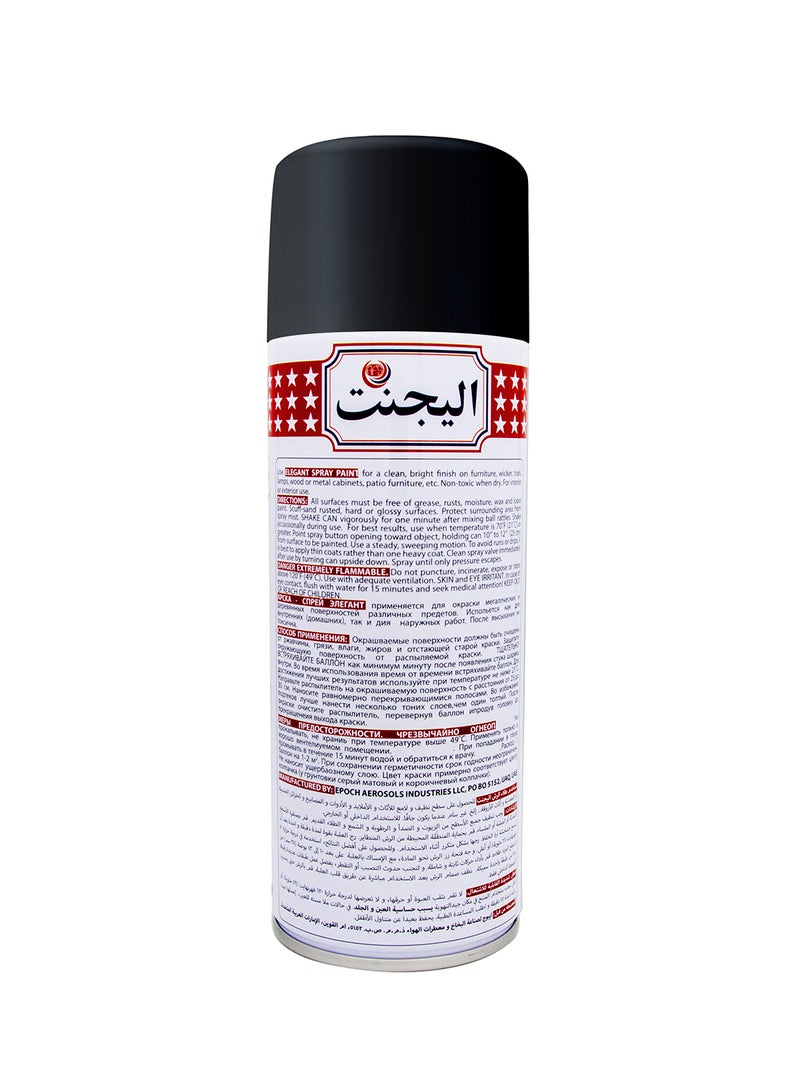 إيليجانت بخاخ طلاء أسود لامع 400ملليلتر - Image 2