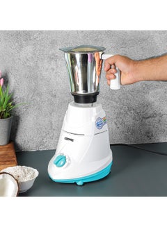 GEEPAS 3-IN-1 Mixer Grinder, Powerful Copper Motor with Stainless Steel Jars and Blades, Unbreakable Polycarbonate Jar Caps, ABS Body| Ergonomic Design, Overload Protector| 3 Jars with 3-Speed Control 550 W GSB5080N White/Blue  - Image 2