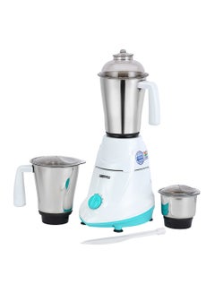 GEEPAS 3-IN-1 Mixer Grinder, Powerful Copper Motor with Stainless Steel Jars and Blades, Unbreakable Polycarbonate Jar Caps, ABS Body| Ergonomic Design, Overload Protector| 3 Jars with 3-Speed Control 550 W GSB5080N White/Blue  - Image 1