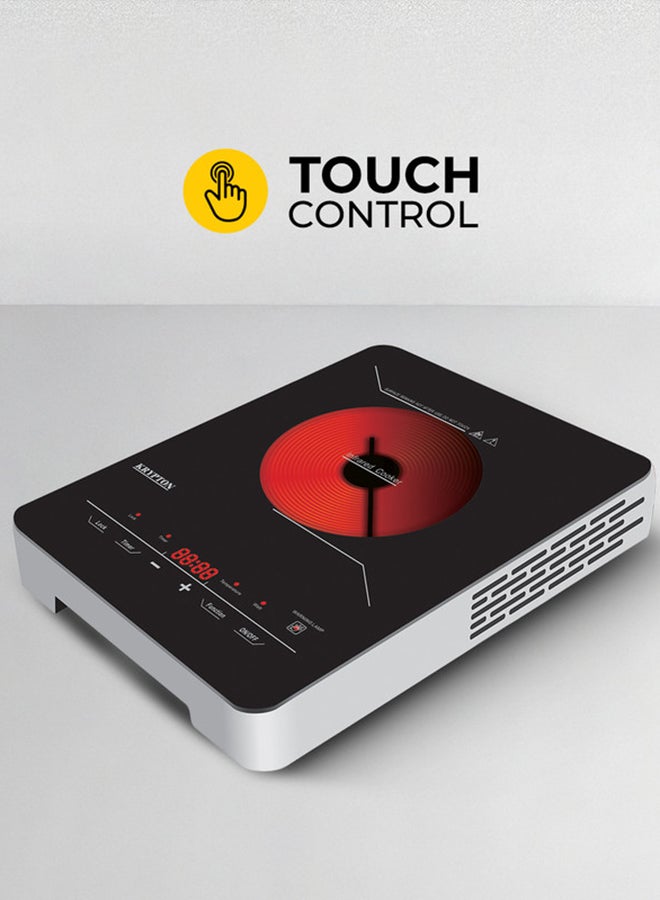 KRYPTON Electric Infrared Glass Ceramic Cooker with Digital LED Display| Timer Setting |  Automatic turn off function | Touch Screen Controls and Lock Settings 2000 W KNIC6150 Black/White - Image 3