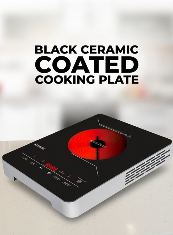 KRYPTON Electric Infrared Glass Ceramic Cooker with Digital LED Display| Timer Setting |  Automatic turn off function | Touch Screen Controls and Lock Settings 2000 W KNIC6150 Black/White - Image 5