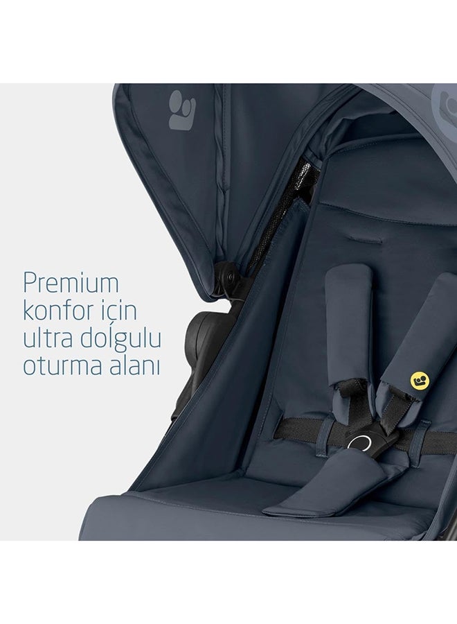 Maxi-Cosi - Mara Baby Stroller, Lightweight And Compact Stroller, 3 Recline Positions, Lie-Flat Position, Automatic Fold, Rain Cover, 0 - 4 Years, Brave Graphite, 2 Year Warranty - Image 1