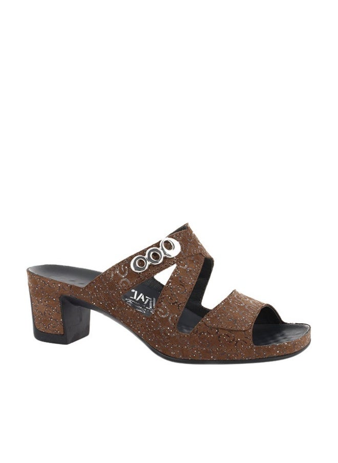 VITAL Classic Shiny  Slip-On Sandals Brown - Image 1