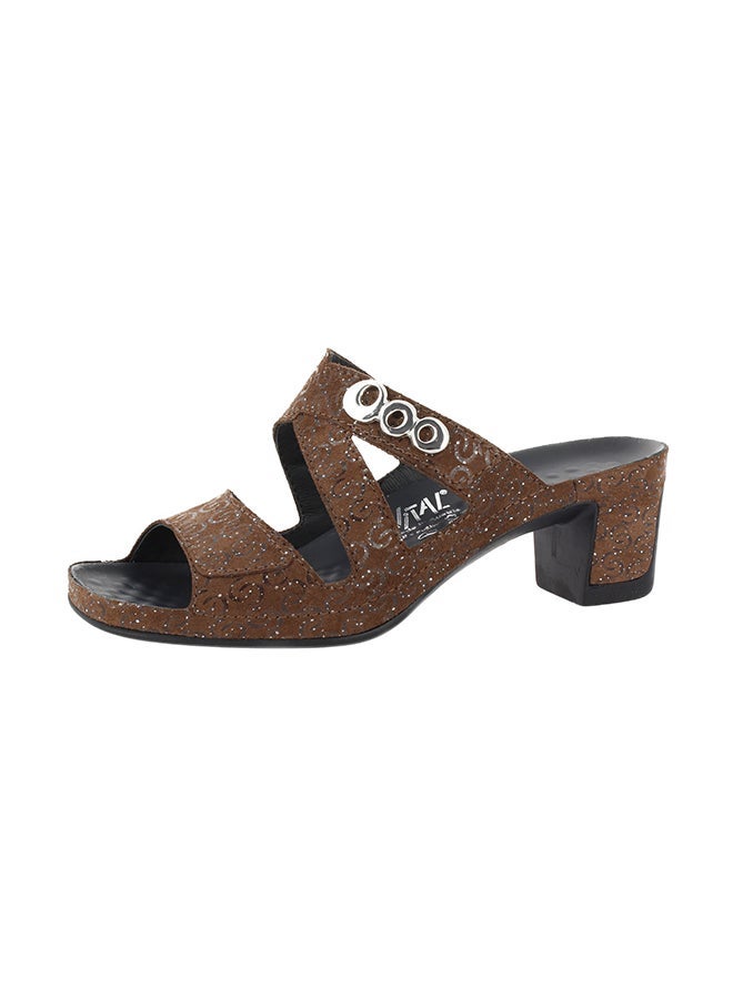 VITAL Classic Shiny  Slip-On Sandals Brown - Image 2