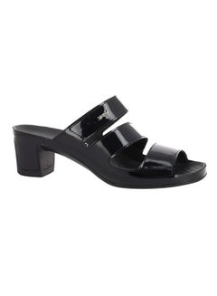 Classic Shiny Slip-On Sandals Black