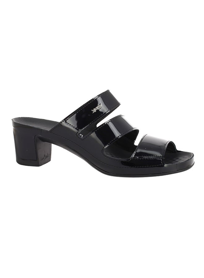 VITAL - Classic Shiny Slip-On Sandals Black - Image 1