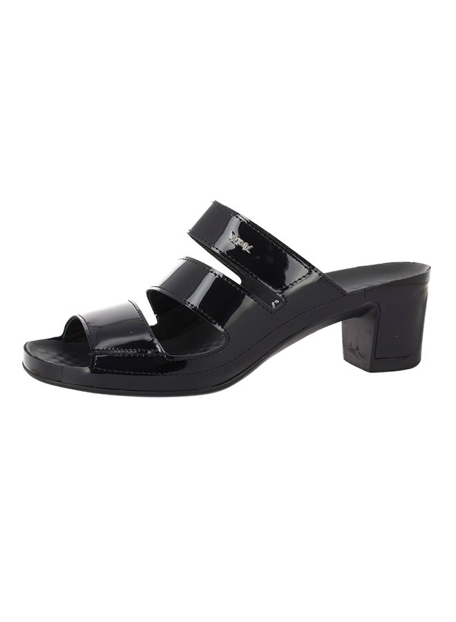 VITAL - Classic Shiny Slip-On Sandals Black - Image 1