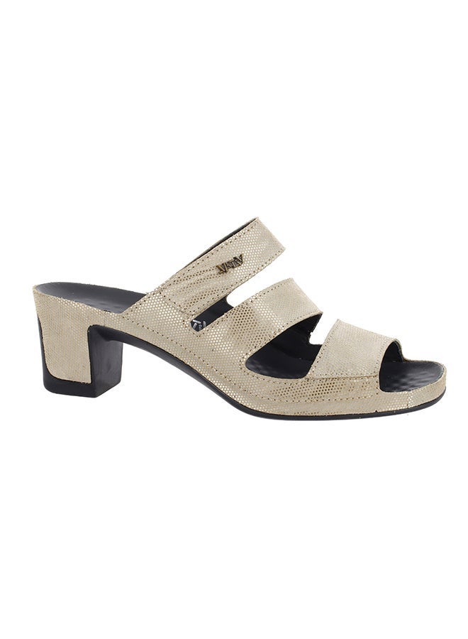 VITAL Classic Shiny Slip-On Sandals Gold/Black  - Image 1