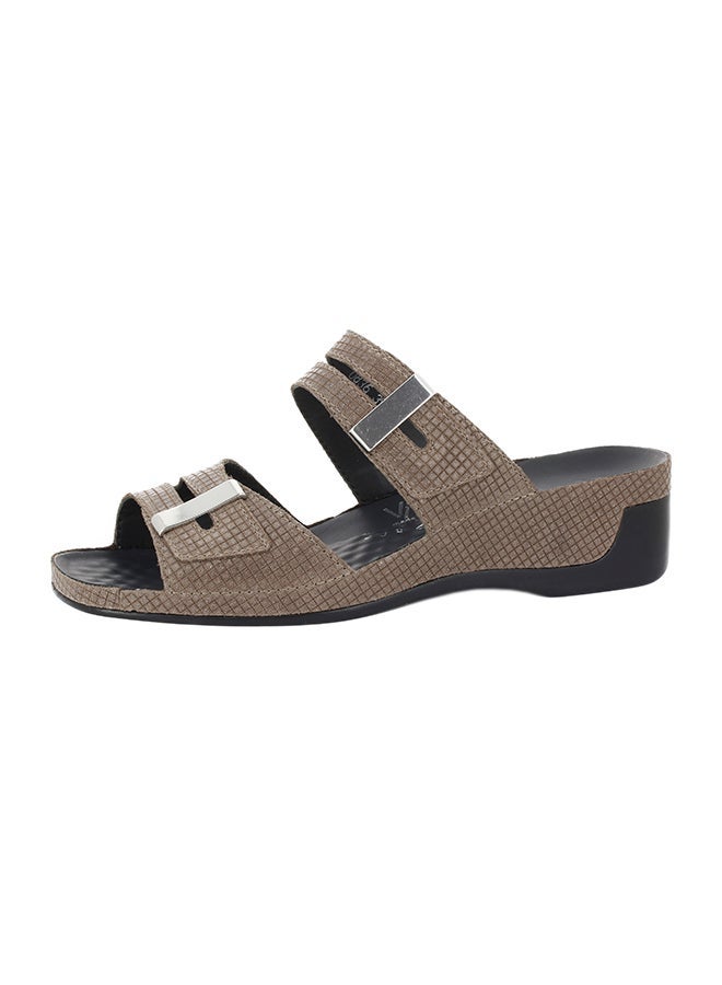 VITAL Classic Shiny  Slip-On Sandals Black/Beige - Image 2