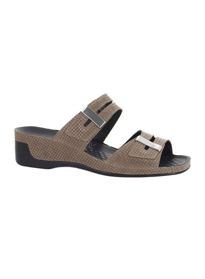 VITAL Classic Shiny  Slip-On Sandals Black/Beige - Image 1