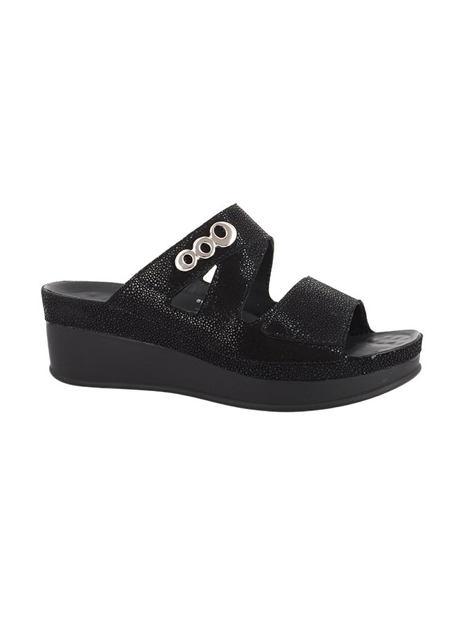 VITAL Classic Shiny  Slip-On Sandals Black - Image 1