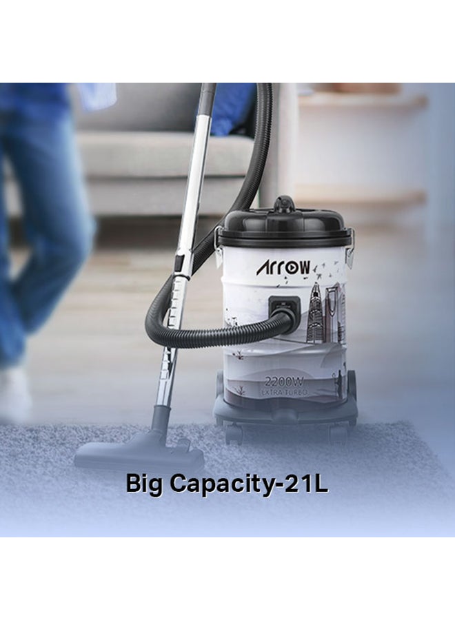 ارو مكنسة كهربائية إكسترا تربو بقوة 2200 وات 21 L 2200 W RO-21VAA أسود/ أبيض/ رمادي  - Image 5