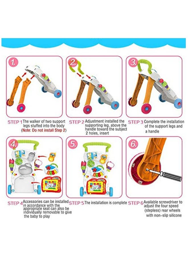 Baby Toddler Stroller Walker- Sit & Stand & Walk With Impressive Steps - Image 3