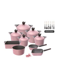 Neoflam 20-Pieces Granite Aeni Cookware Set Pink Pink 18/20/22/24/28/26cm 